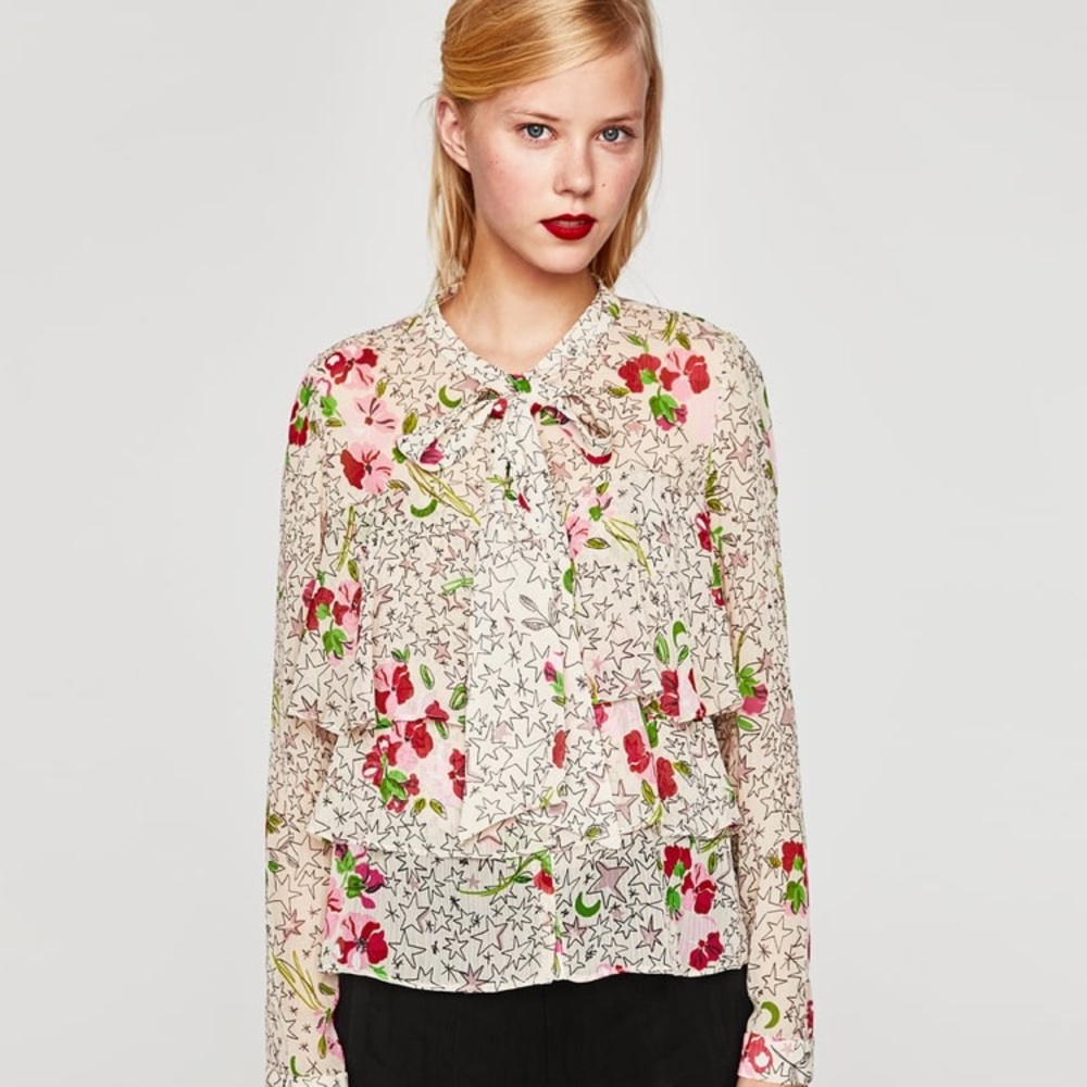 Zara star print blouse